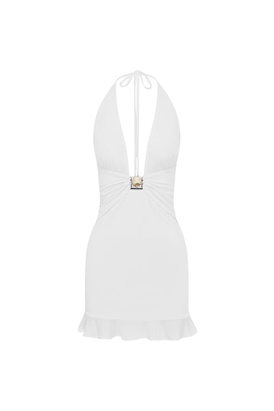 HALSTON MINI DRESS - WHITE