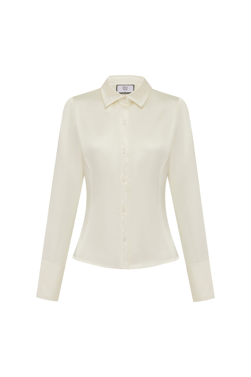 HARTLEY FITTED COLLARED SHIRT - IVORY