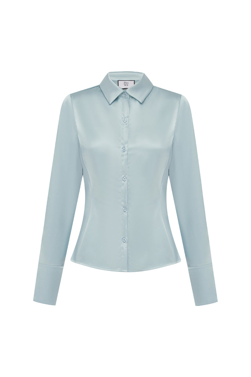 HARTLEY FITTED COLLARED SHIRT - MIST