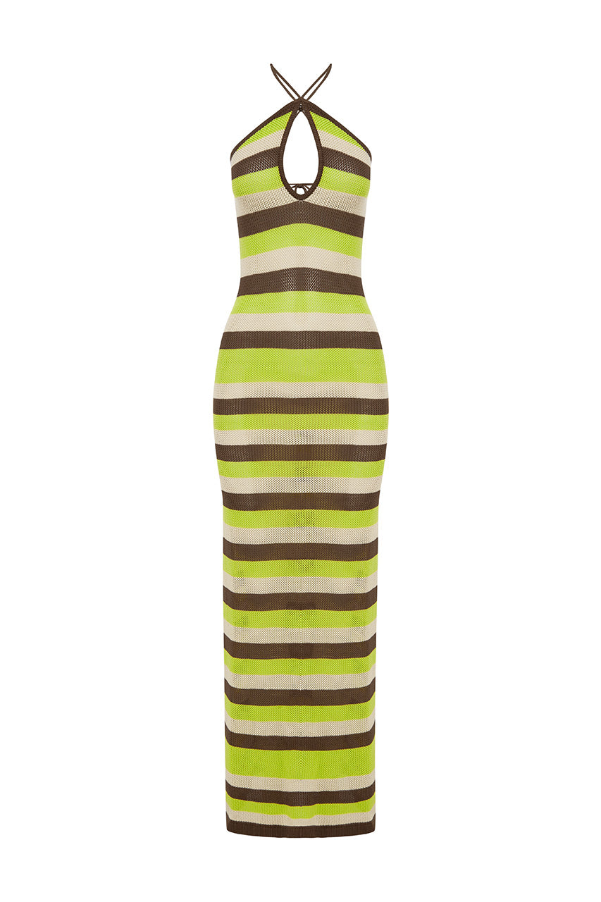 HAZEL MAXI DRESS - LIME MULTI
