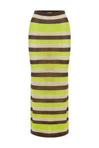 HAZEL MIDI SKIRT - LIME MULTI