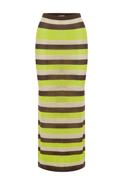 HAZEL MIDI SKIRT - LIME MULTI