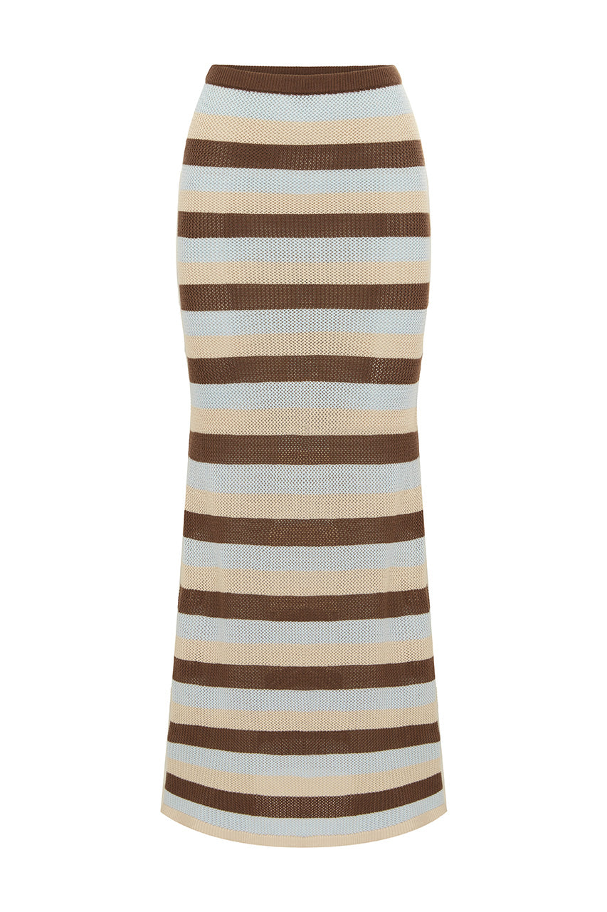 HAZEL MIDI SKIRT - CHOCOLATE MULTI