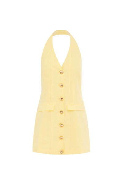 HALZIE MINI DRESS - LEMON