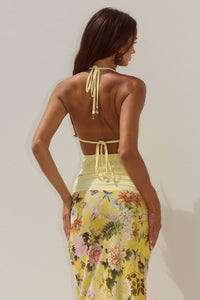 HELENA HALTER DEEP PLUNGE COWL TOP - MANGO