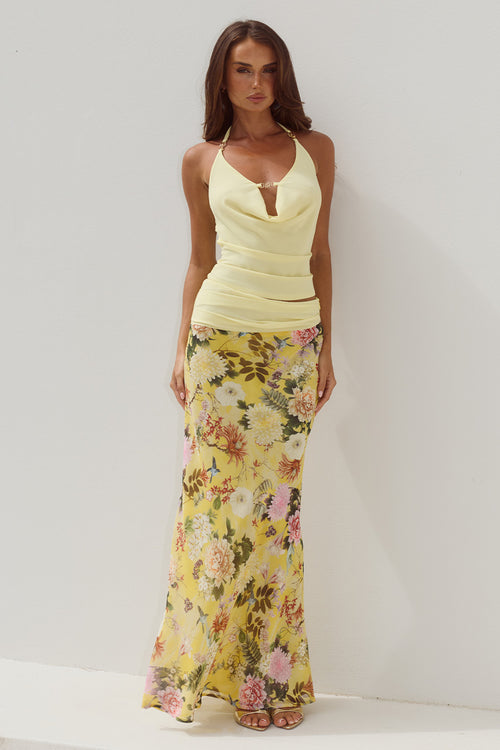 HELENA LOW WAIST MAXI SKIRT - KENDALL YELLOW