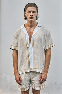 HENRY SHORT SLEEVE SHIRT - SAND GEO