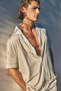 HENRY SHORT SLEEVE SHIRT - SAND GEO