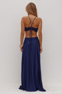 HESTIA STRAPPY CUT OUT MAXI DRESS - NAVY