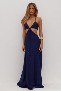 HESTIA STRAPPY CUT OUT MAXI DRESS - NAVY