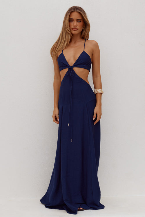 HESTIA STRAPPY CUT OUT MAXI DRESS - NAVY