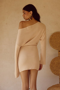 HIMARI KNIT MINI DRESS - SAND
