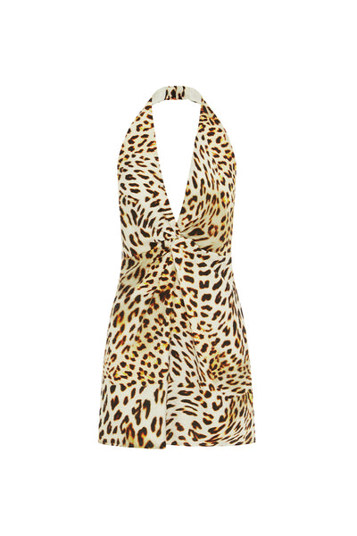 HOLLY MINI DRESS - TIKANI LEOPARD