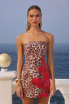 IBIZA MINI DRESS - LEOPARD FLORAL