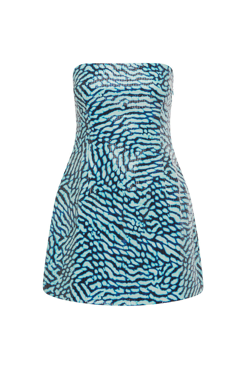 IBIZA MINI DRESS - OPHELIA BLUE