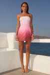 IBIZA STRAPLESS SEQUIN MINI DRESS - STRAWBERRY SHORTCAKE OMBRE
