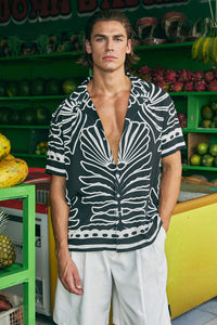 IVANO SHORT SLEEVE SHIRT - BRODIE BLACK/WHITE