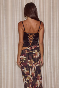 JACINTA BUSTIER CUT OUT MAXI DRESS - HARLOW BLACK