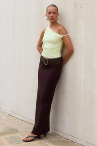 ESMA LOW WAIST MAXI SKIRT - CHOCOLATE