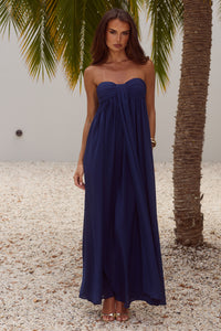 JAIYAH STRAPLESS MAXI DRESS - NAVY