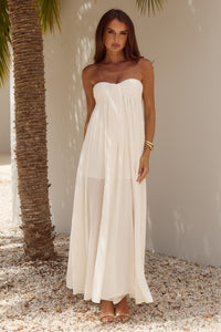 JAIYAH STRAPLESS MAXI DRESS - PEARL