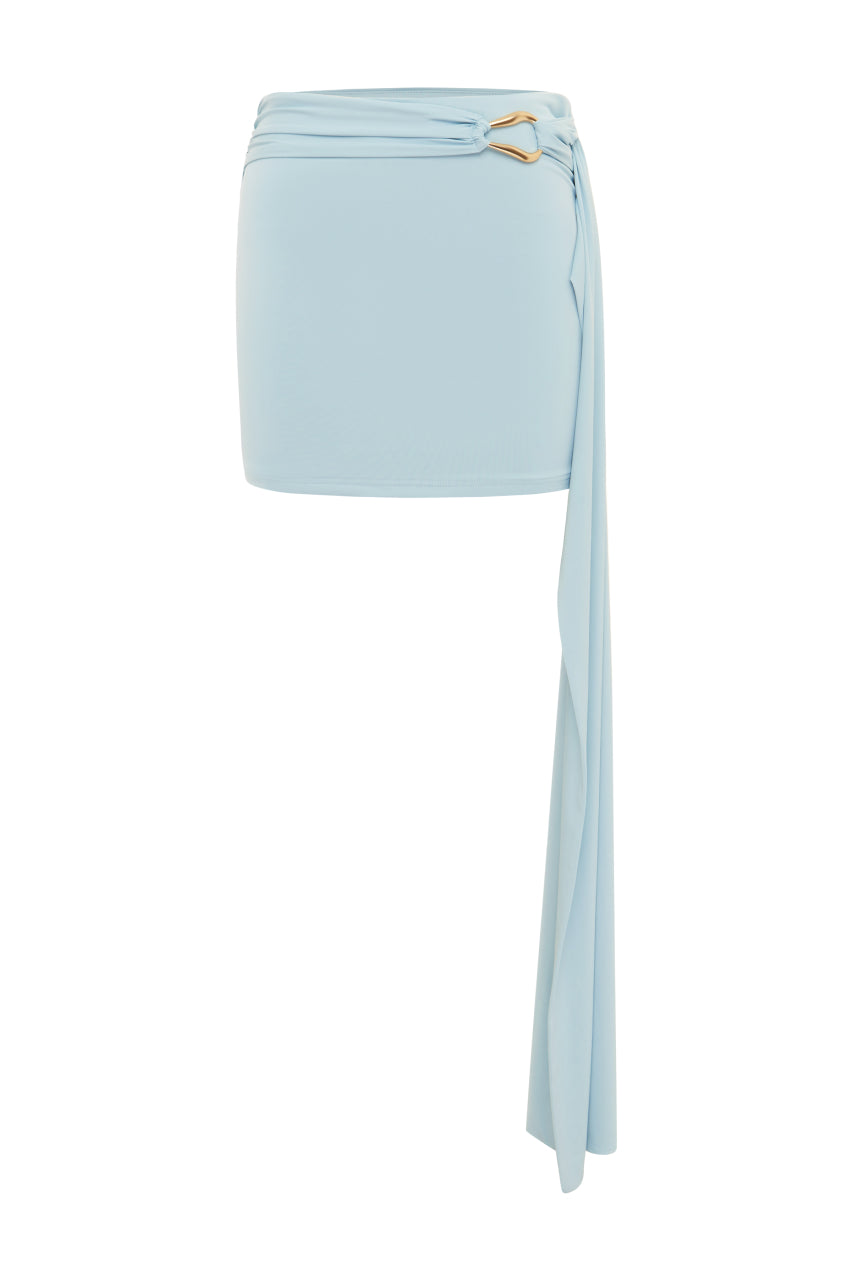 JASMINE LOW WAIST MINI SKIRT - ICE BLUE