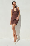 JIANNA MINI DRESS - CHOCOLATE