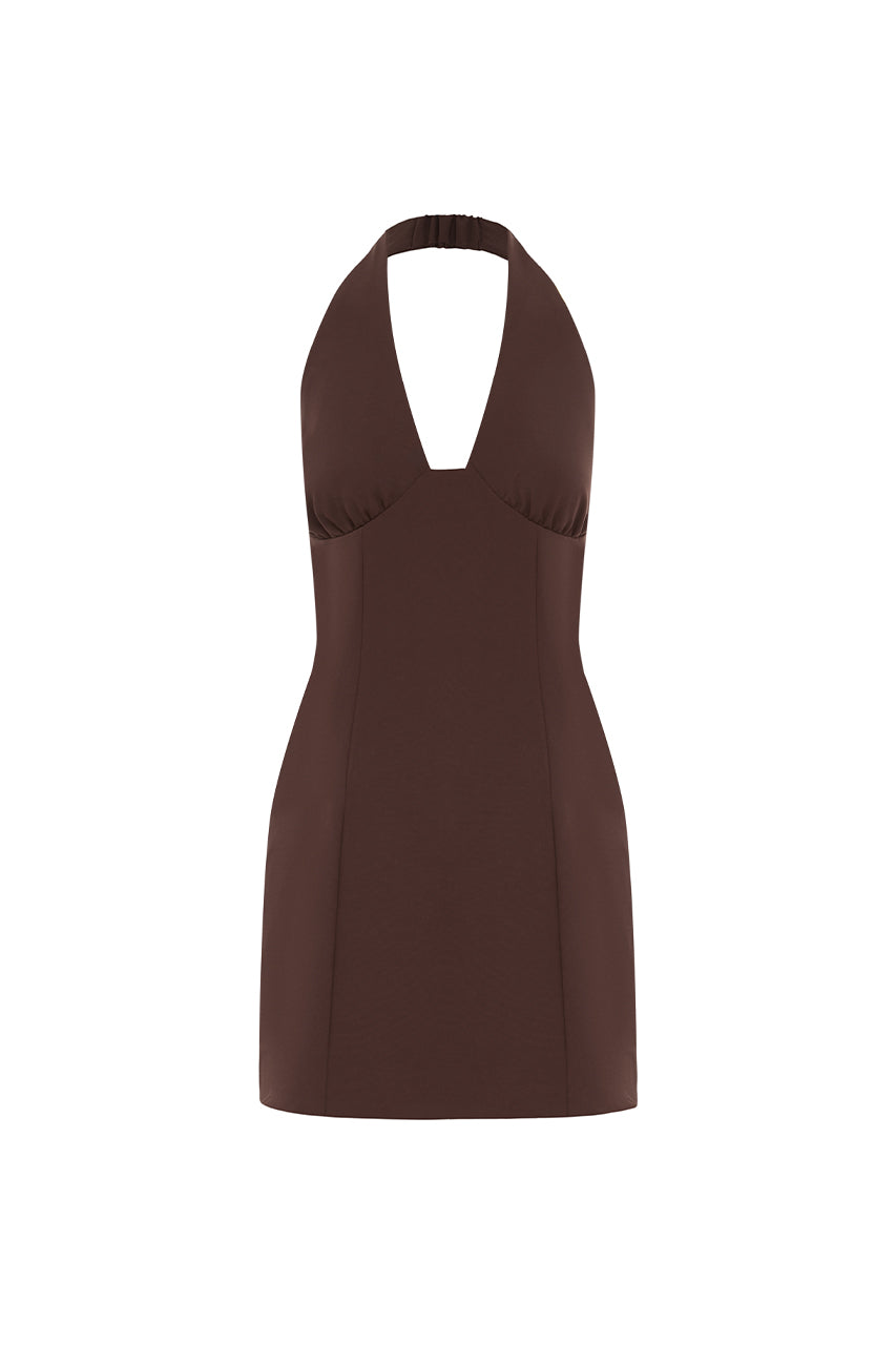 JIANNA MINI DRESS - CHOCOLATE