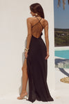 JIONNI RUFFLE MAXI DRESS - BLACK