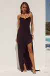 JIONNI RUFFLE MAXI DRESS - BLACK