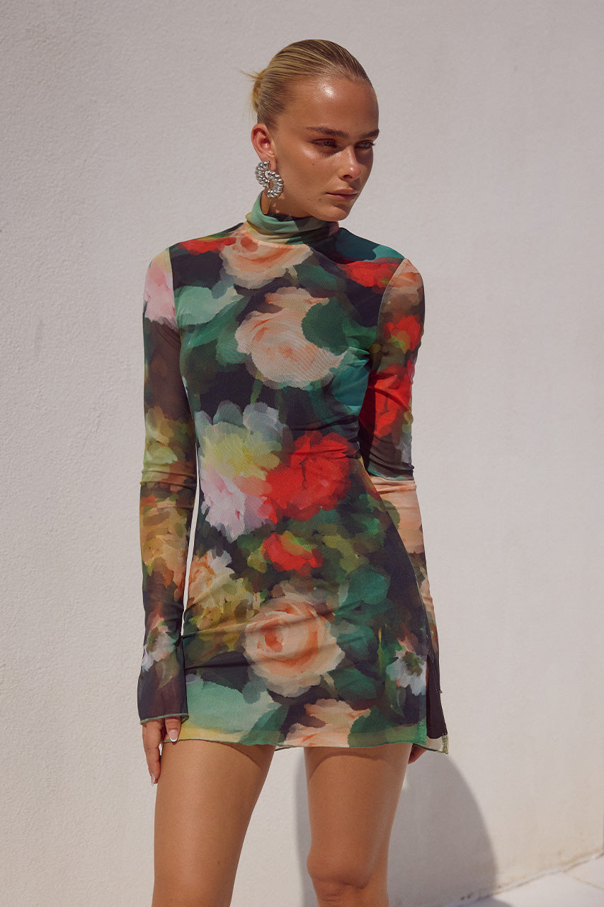 JORDI MINI DRESS - ASHA PRINT