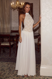 JUDITH HALTER LOW BACK MAXI DRESS - CREAM