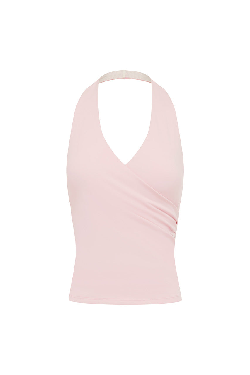 JULIANE HALTER WRAP TANK TOP - BALLET PINK