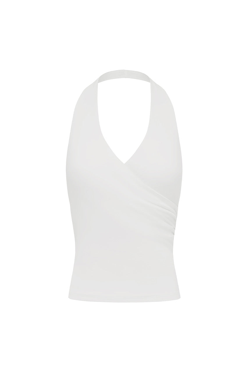 JULIANE HALTER WRAP TANK TOP - CREAM