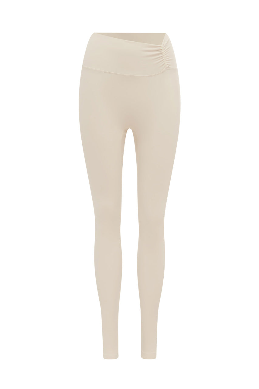 JULIA RUCHED SCRUNCH LEGGINGS - BISCUIT