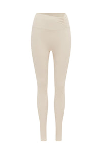 JULIA RUCHED SCRUNCH LEGGINGS - BISCUIT