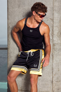 ANDREW MESH SHORTS - BLACK/GOLD