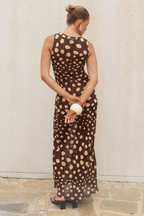 KAI HIGH NECK MAXI DRESS - SALMA SPOTS
