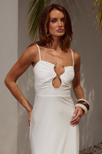 KALENA PLUNGE MAXI DRESS - WHITE