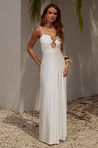 KALENA PLUNGE MAXI DRESS - WHITE