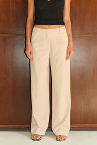 KIKO LOW RISE TAILORED PANTS - VANILLA