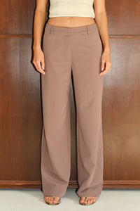 KIKO LOW RISE TAILORED PANTS - MOCHA