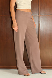 KIKO LOW RISE TAILORED PANTS - MOCHA