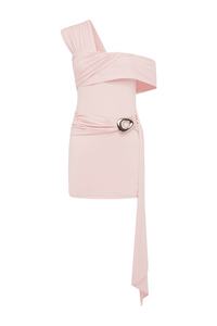 KASSI ONE SHOULDER MINI DRESS - LIGHT PINK