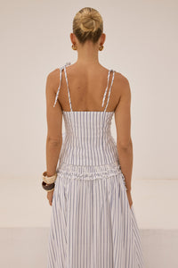 KATALIA RUCHED FRONT TIE TOP - DREA WHITE