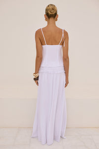 KATALIA RUCHED FRONT TIE TOP - WHITE