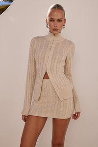 KATARINA LONG SLEEVE KNIT TOP - CREAM