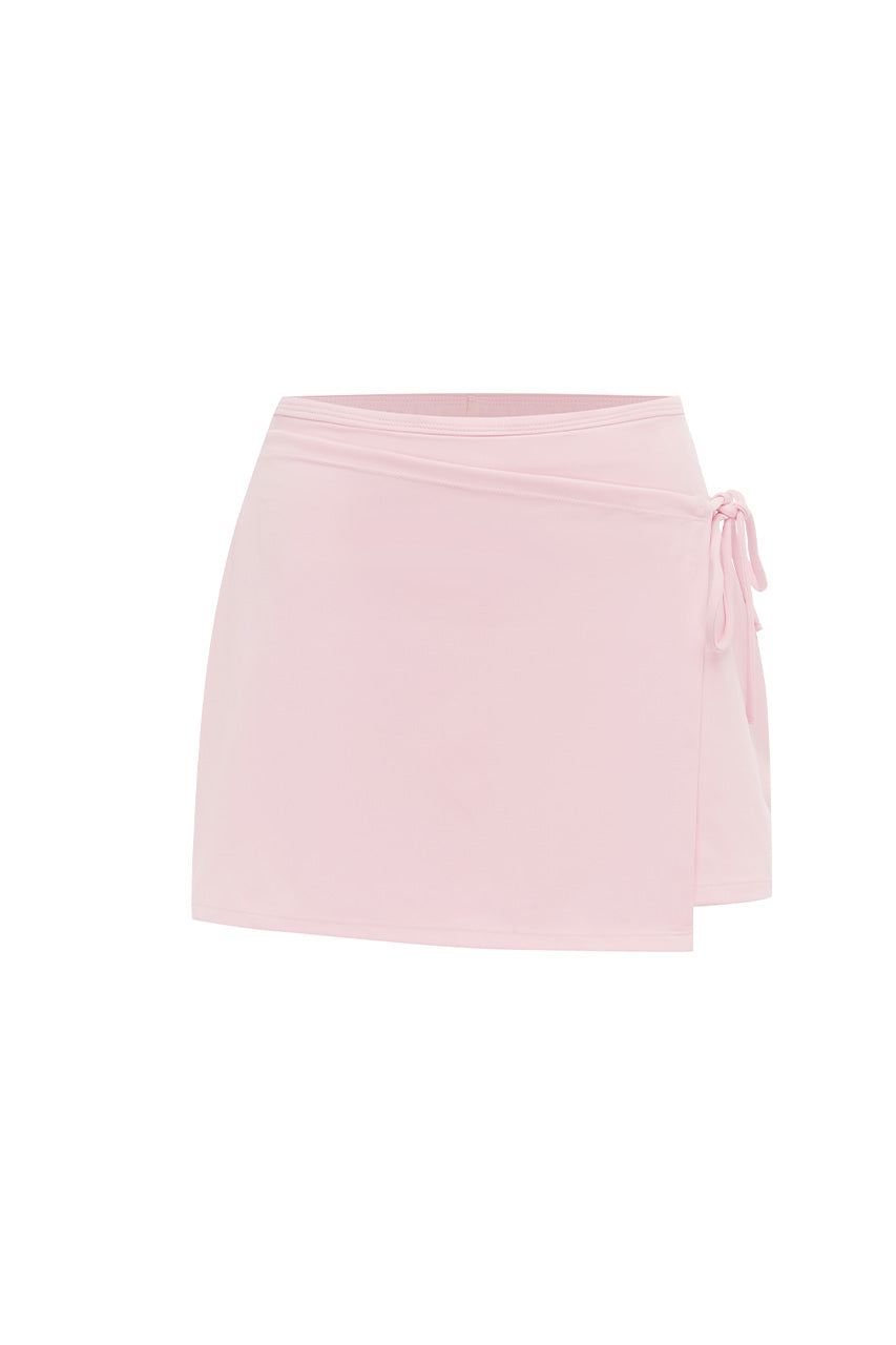 KATIA WRAP SIDE TIE SKORT - BALLET PINK