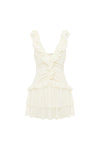 KAYCEY SLEEVELESS RUFFLE MINI DRESS - PEARL