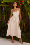 KELANI LUXE MIDI DRESS - SAND